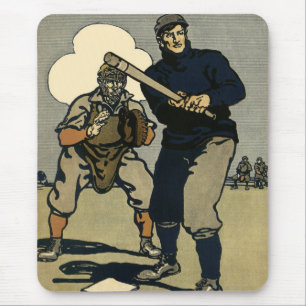 Tapis De Souris Joueurs de baseball sportifs vintage, art stylisé