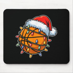 Tapis De Souris Joueurs de basket-ball amusants Lumières de Noël P