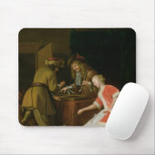 Tapis De Souris Joueurs de Tric-trac avec Madame et son chien (Avec souris)