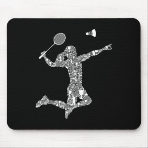 Tapis De Souris Joueuse de Badminton Navette femmes filles