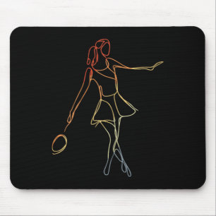 Tapis De Souris Joueuse de badminton Sketch Shuttle Jeu Pour Gi