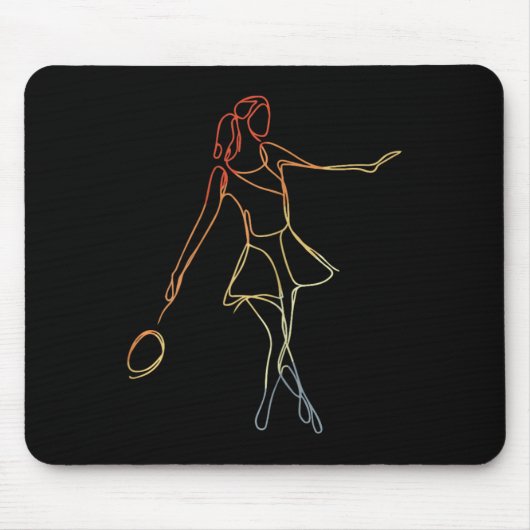 Tapis De Souris Joueuse de badminton Sketch Shuttle Jeu Pour Gi (Devant)