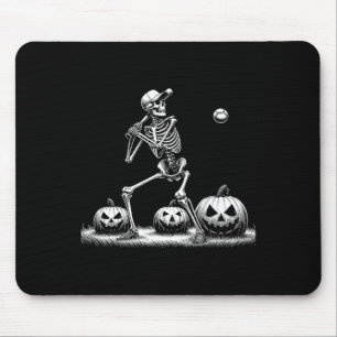 Tapis De Souris Joueuse de baseball Skeleton Joueuse d'Halloween H
