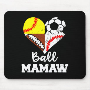 Tapis De Souris Joueuse de football Mamaw de balle de baseball de