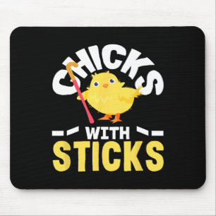 Tapis De Souris Joueuses de hockey sur gazon Chicks With Sticks Am