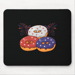 Tapis De Souris Jour commémoratif Patriotique American Donut 4 jui
