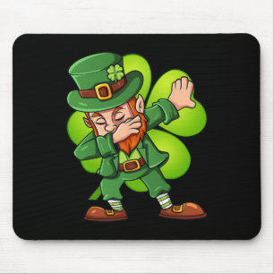 Tapis De Souris Jour de la Saint Patrick Dabbing Leprechaun Clover