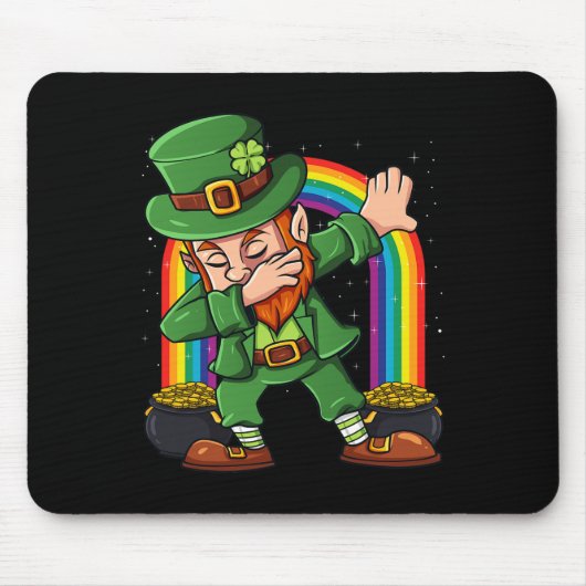 Tapis De Souris Jour de la Saint Patrick Dabbing Leprechaun Irland (Devant)