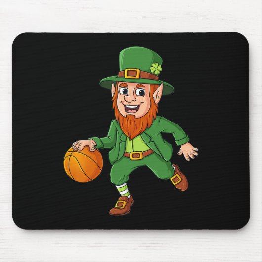Tapis De Souris Jour de la Saint Patrick Leprechaun Basket Lucky B (Devant)