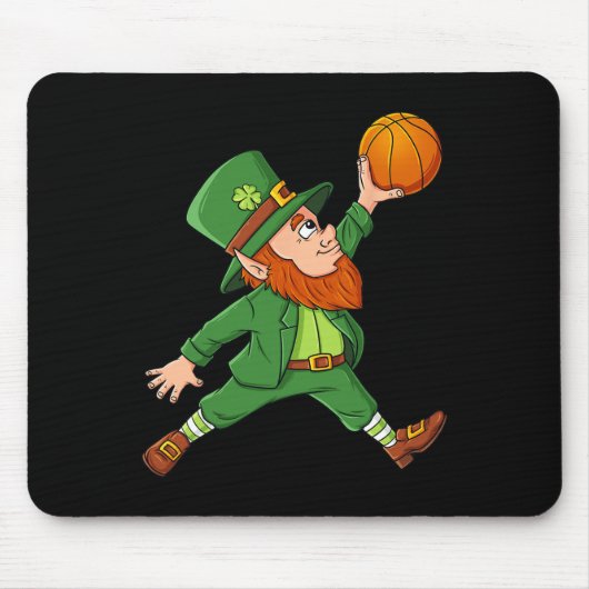 Tapis De Souris Jour de la Saint Patrick Leprechaun Basket Lucky B (Devant)