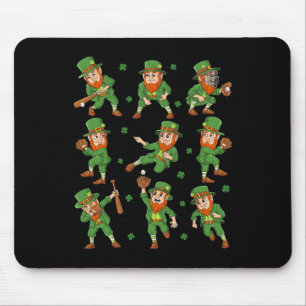 Tapis De Souris Jour de la Saint Patrick Leprechaun Joueur De Base