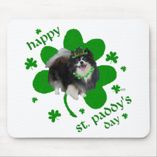 Tapis De Souris Jour de la Saint-Patrick Pomeranian noir