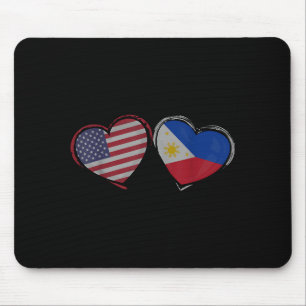 Tapis De Souris Jour de la Saint-Valentin cœur drapeau Philippines