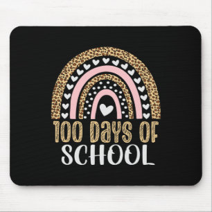 Tapis De Souris Jour De L'École Enseignant 100 Jours Rainbow Leopa