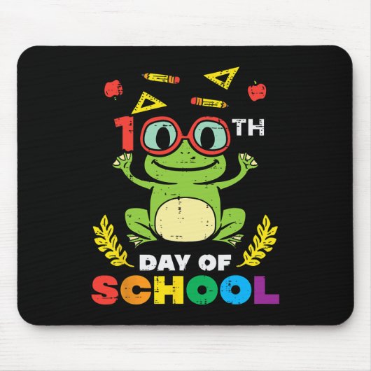 Tapis De Souris Jour De L'École Grenouille 100 Jours Enseignant Sm (Devant)