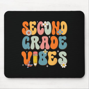 Tapis De Souris Jour De L'École Vibes De Deuxième Année Retour À L