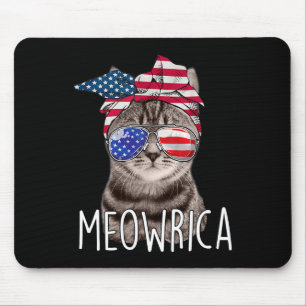 Tapis De Souris Jour de l'Indépendance de Juillet Meowrica meowric