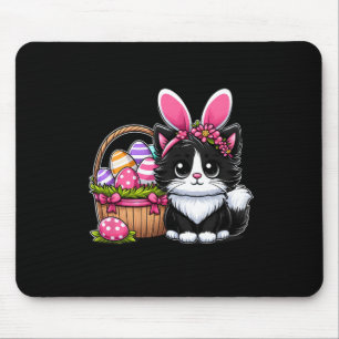 Tapis De Souris Jour de Pâques Chat Lapin Oreilles Œufs Graphique