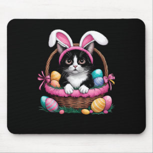 Tapis De Souris Jour de Pâques Chat Lapin Oreilles Oeufs Graphique