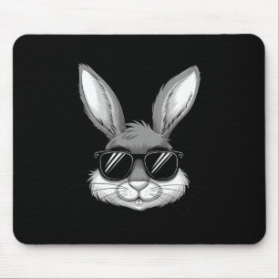 Tapis De Souris Jour de Pâques Lapin Cool Visage Avec Lunettes de