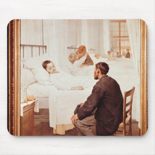 Tapis De Souris Jour de visite à l'hôpital, 1889 (Devant)