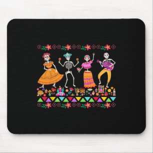 Tapis De Souris Jour Des Morts Dia De Los Muertos Skeleto Mexicain
