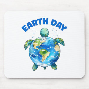 Tapis De Souris Jour des terres 2025 Sea Turtle Art Sauvez La Plan