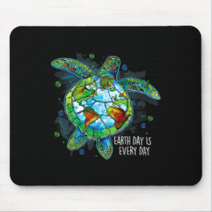 Tapis De Souris Jour des terres Est Chaque Jour Drôle Tortue De Me