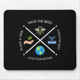 Tapis De Souris Jour des terres Sauver Les Abeilles Plante Plus D'