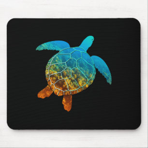 Tapis De Souris Jour des terres Silhouette Tortue De Mer Et Semain