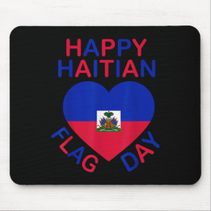 Tapis De Souris Jour du Drapeau Haïtien Amour Haïti Cœur Racines H