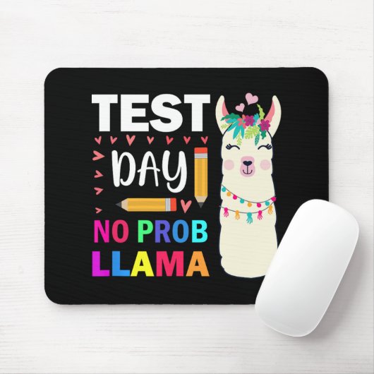 Tapis De Souris Jour No Prob-llama Llama Test de l'enseignant Jour (Avec souris)