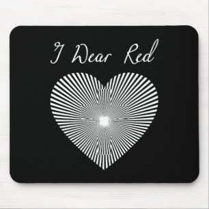 Tapis De Souris Jour rouge Coeur Ruban Costume Mois des maladies c