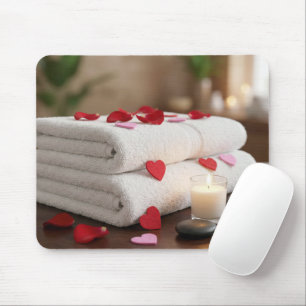 Tapis De Souris Journée de spa de la Saint-Valentin avec des cœurs