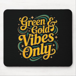 Tapis De Souris Journée de terrain du camp d'été Green Gold Vibes