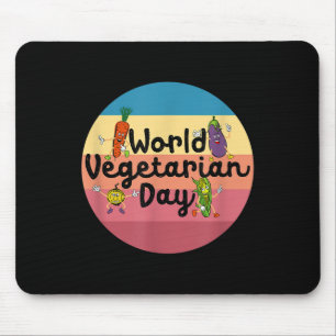 Tapis De Souris Journée Mondiale des Végétaux Plante Basé Je Mange