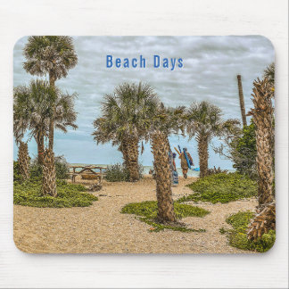 Tapis De Souris Journées de plage, ciel couvert, jardin de plage
