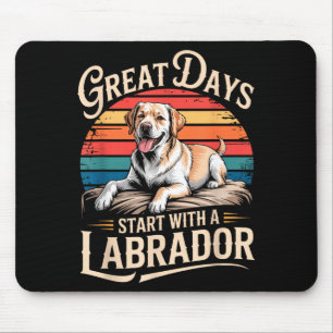 Tapis De Souris Journées Motivantes Vintage Commencent Avec Un Lab