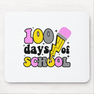 Tapis De Souris Jours D'école Éclair Crayon Enseignant 100ème