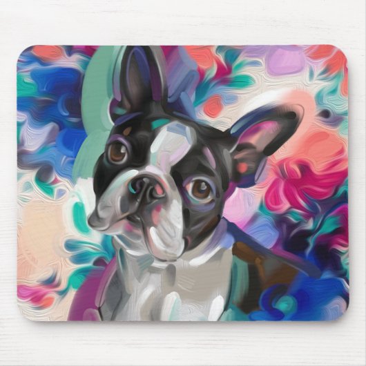 Tapis De Souris 'Joy' Boston Terrier Dog Art Mouse pad (Devant)
