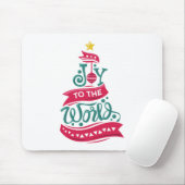 Tapis De Souris Joy to the World Christmas Citation Typographie (Avec souris)