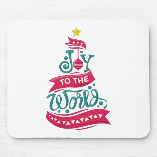 Tapis De Souris Joy to the World Christmas Citation Typographie (Devant)