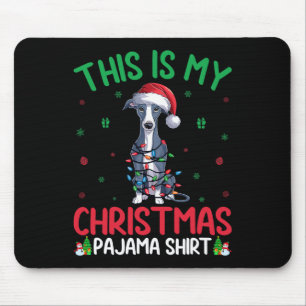 Tapis De Souris Joyau de Noël moche Père Noël Chien gris italien N