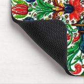 Tapis De Souris Joyaux Tons Médiéval Fleurs Manuscrits Scrolls (Coin)