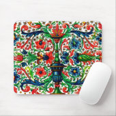 Tapis De Souris Joyaux Tons Médiéval Fleurs Manuscrits Scrolls (Avec souris)