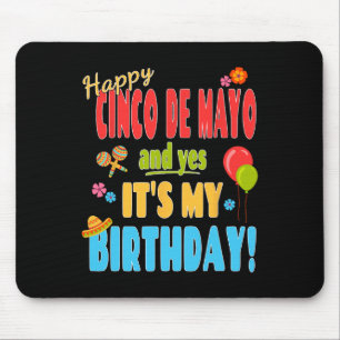 Tapis De Souris Joyeuse chemise d'anniversaire Cinco De Mayo - 5 m