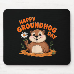 Tapis De Souris Joyeuse fête de la marmotte en famille assortie