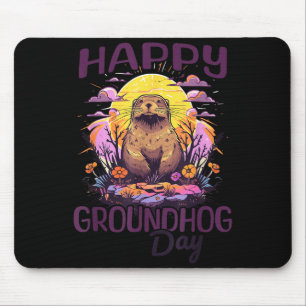 Tapis De Souris Joyeuse Fête de la Marmotte Femmes Graphiques d'Ar