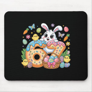 Tapis De Souris Joyeuse fête de Pâques drôle 67 lapin six sept fil