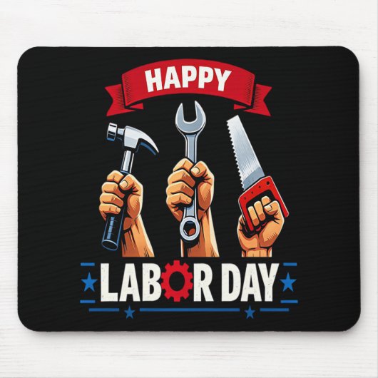 Tapis De Souris Joyeuse fête du travail (Devant)